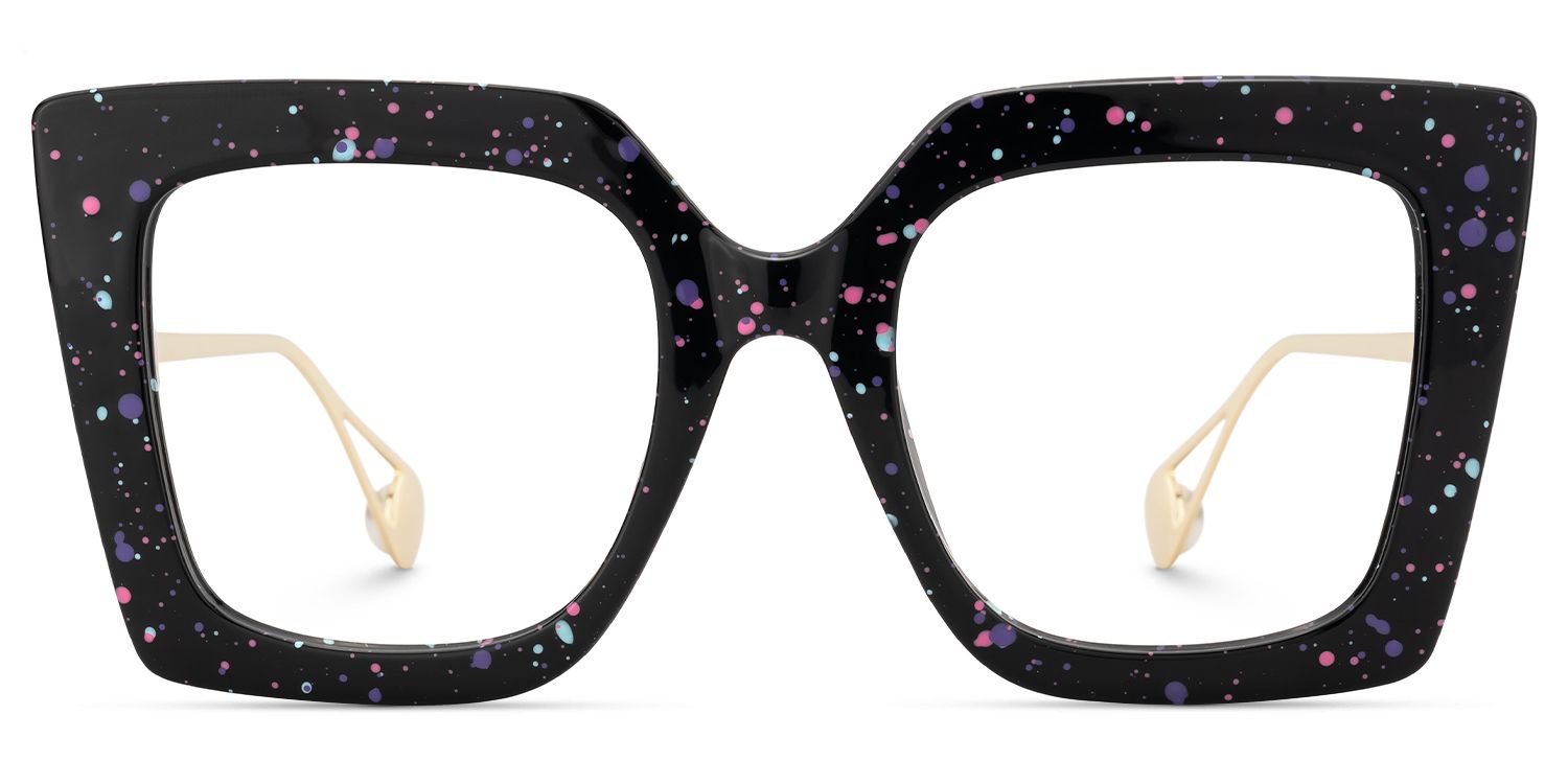 Adrienne - Square Multicolor Eyeglasses | Vooglam Angle View