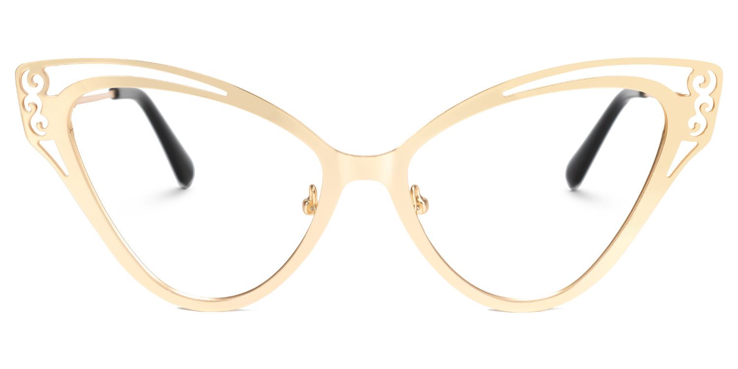 Calbhach - Cat Eye Gold Eyeglasses | Vooglam Angle View