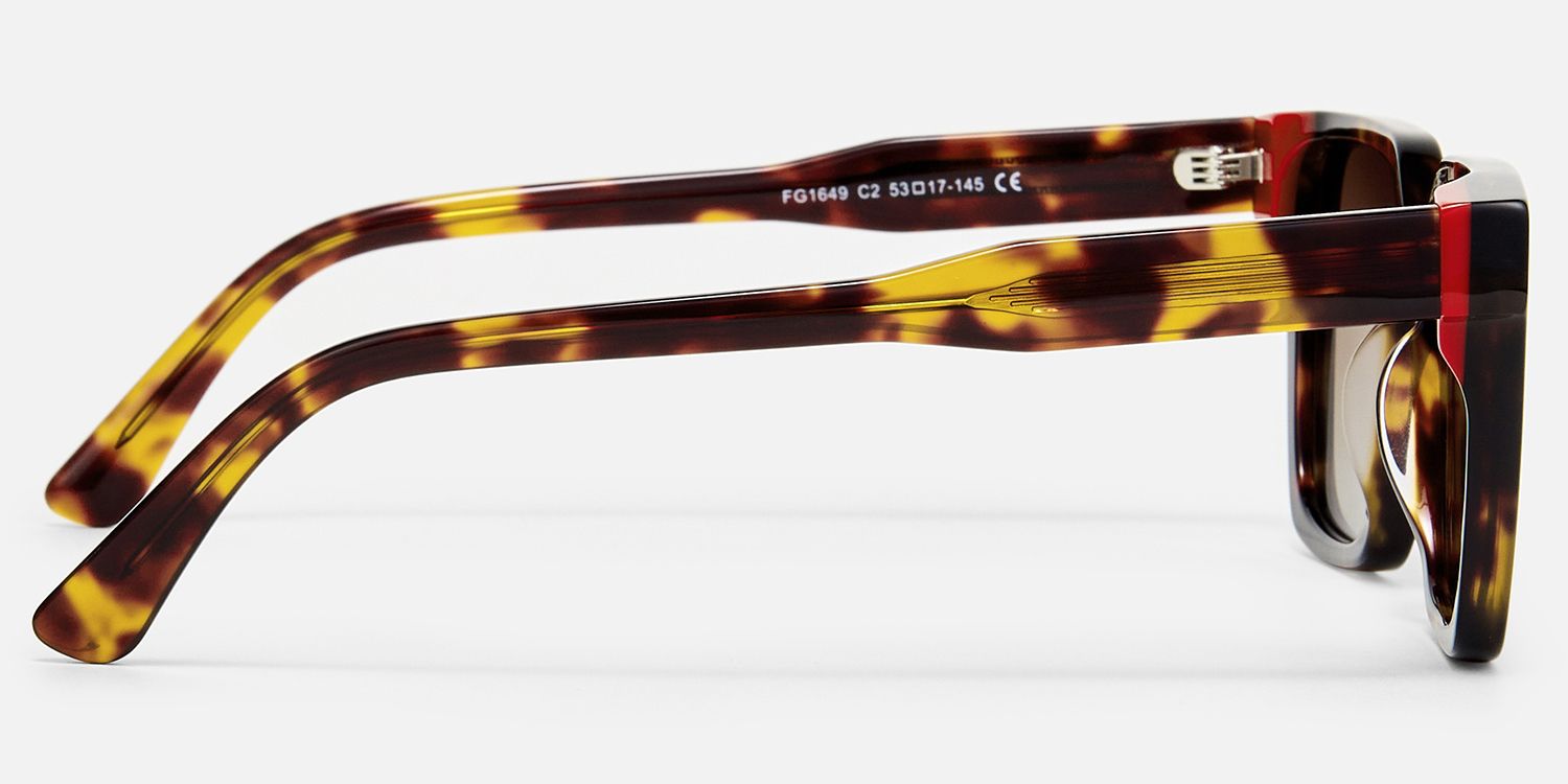 Eclipse - Square Tortoise Sunglasses | Vooglam Side View