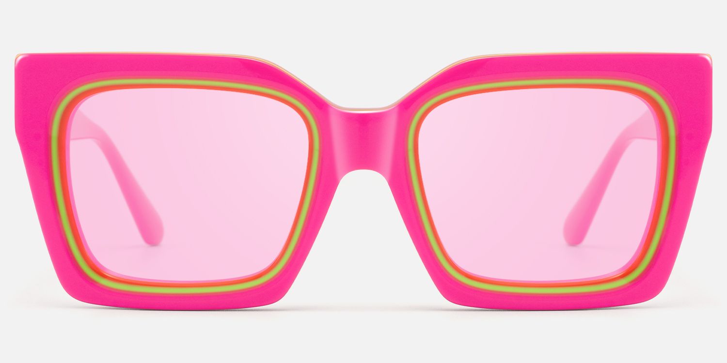 Trance - Square Pink Sunglasses | Vooglam Angle View