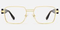 Ubuntu - Rectangle Gold Eyeglasses | Vooglam Angle View