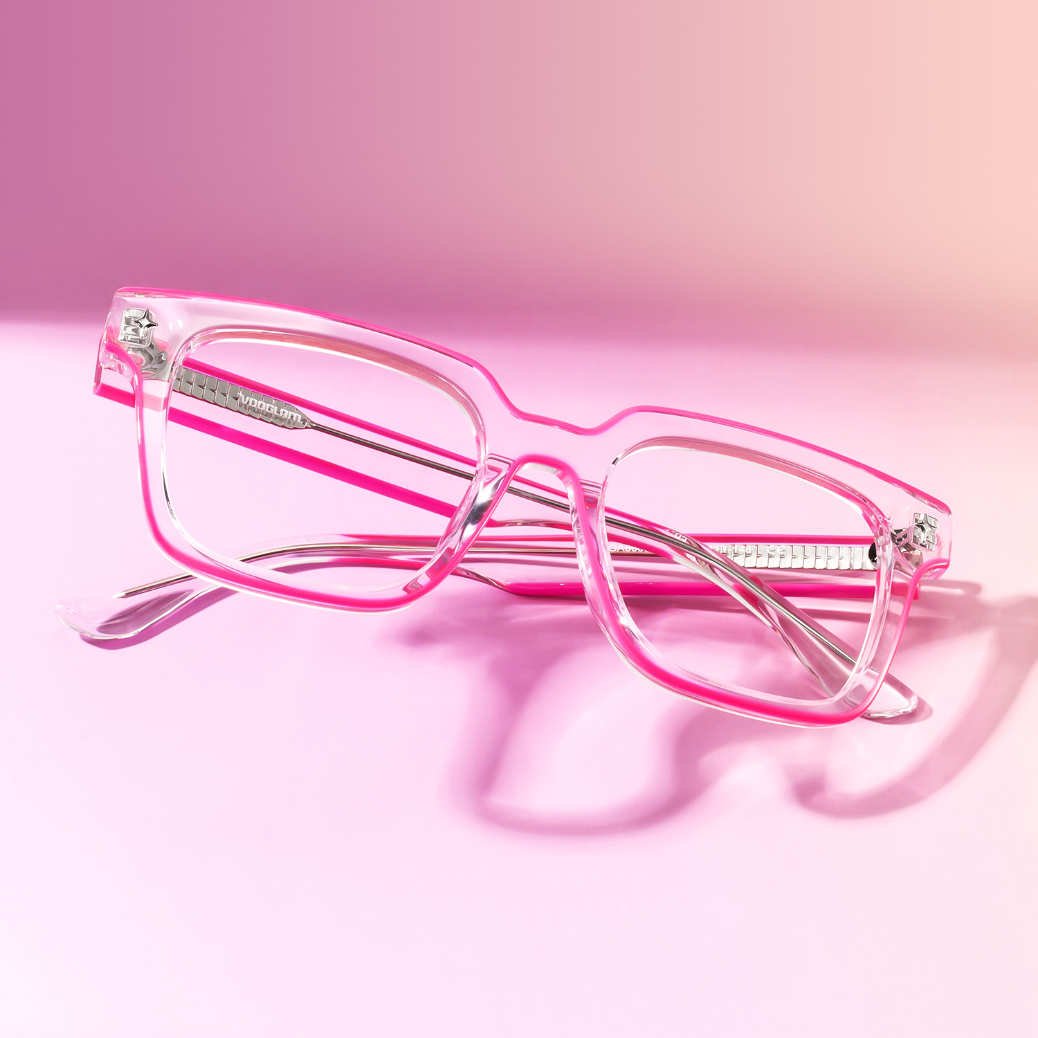Fractal - Square Pink Eyeglasses - 1