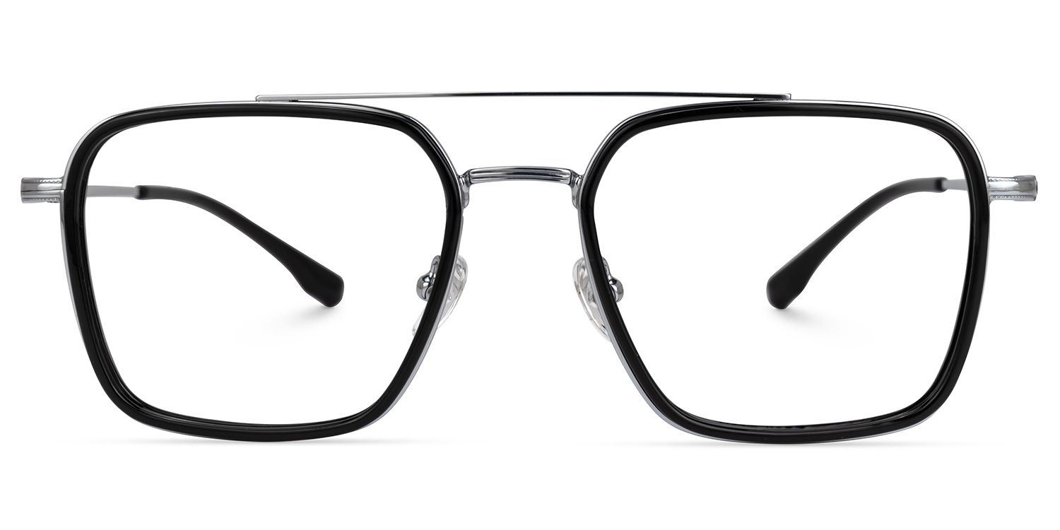 Delaiah - Aviator Black Eyeglasses | Vooglam Angle View