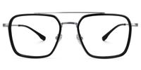Delaiah - Aviator Black Eyeglasses | Vooglam Angle View