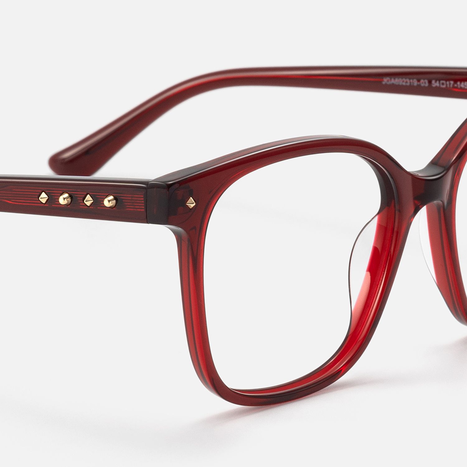 Spacek - Bold Square Red Boho Eyeglasses | Vooglam Design Details