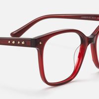 Spacek - Bold Square Red Boho Eyeglasses | Vooglam Design Details