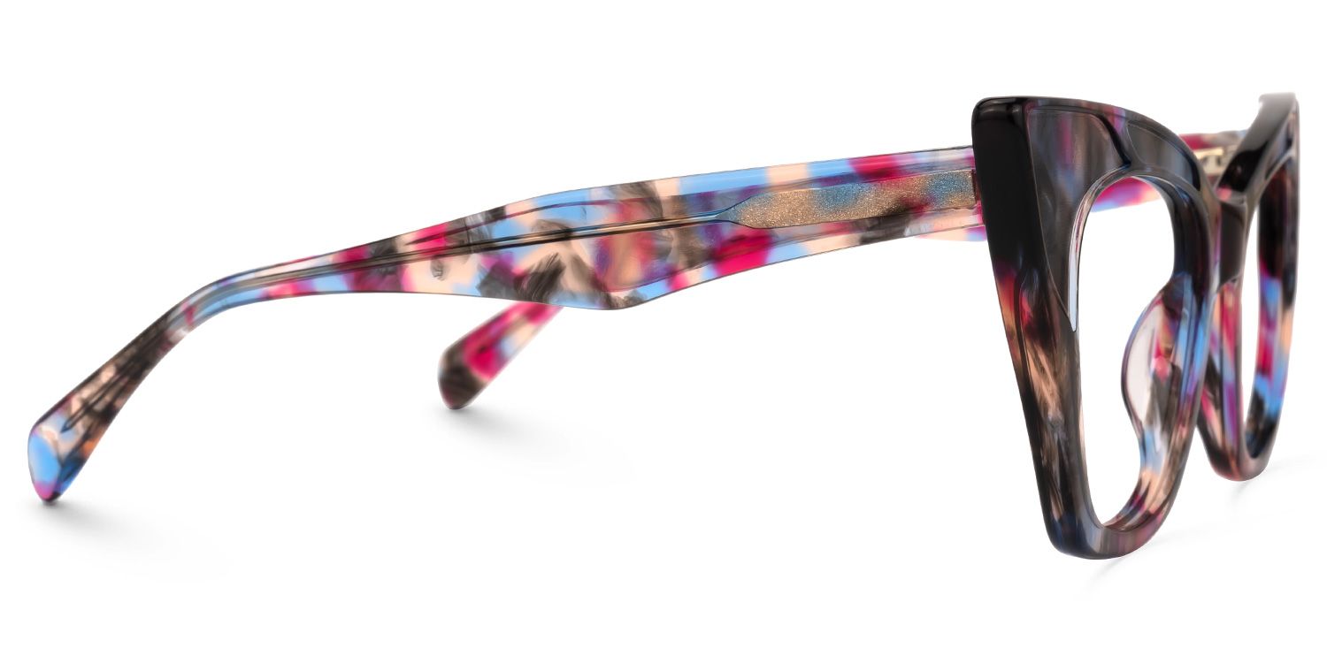 Aelius - Cat Eye Purple/Floral Eyeglasses | Vooglam 4