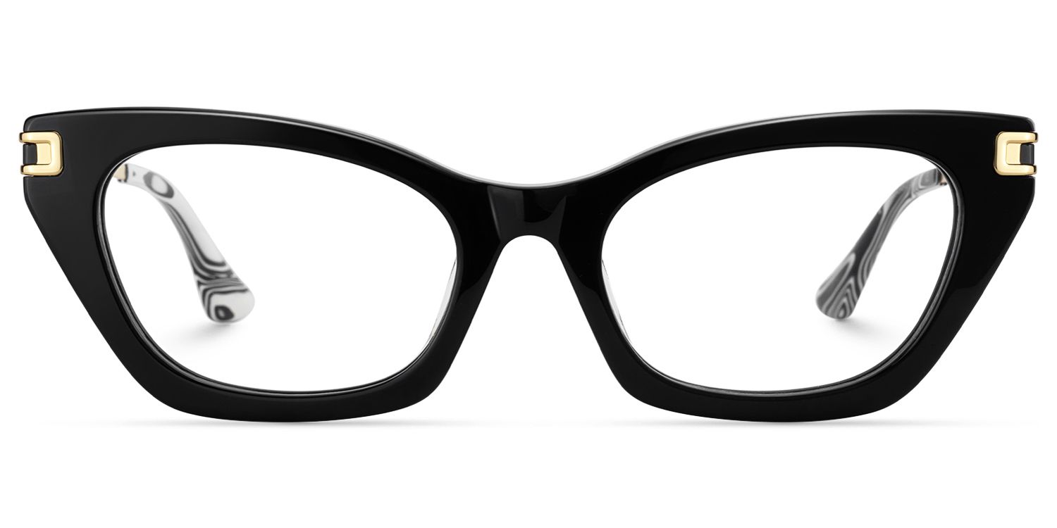 Siren - Cat Eye Black Eyeglasses | Vooglam Angle View