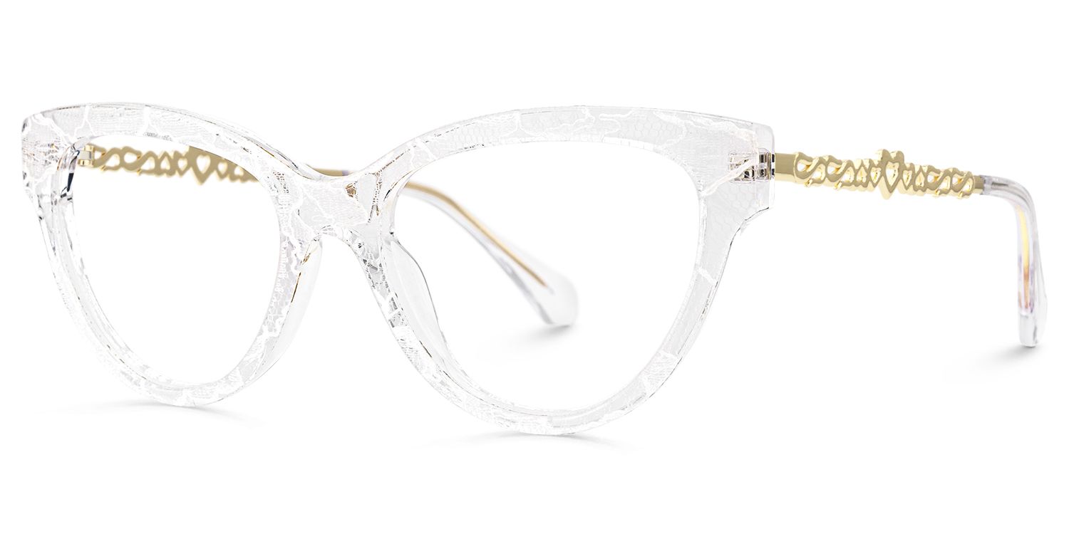 Rhapsody - Butterfly White Eyeglasses | Vooglam Front View