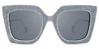 Faustus - Retro Blue Square Denim Sunglasses Frames - 1