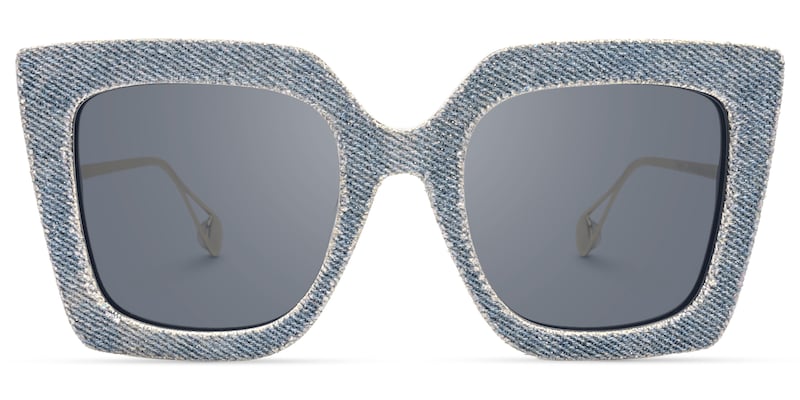 Faustus - Retro Blue Square Denim Sunglasses Frames