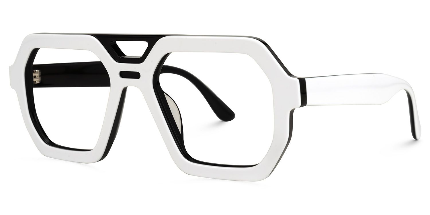 Ebbo - Aviator White Eyeglasses | Vooglam Front View