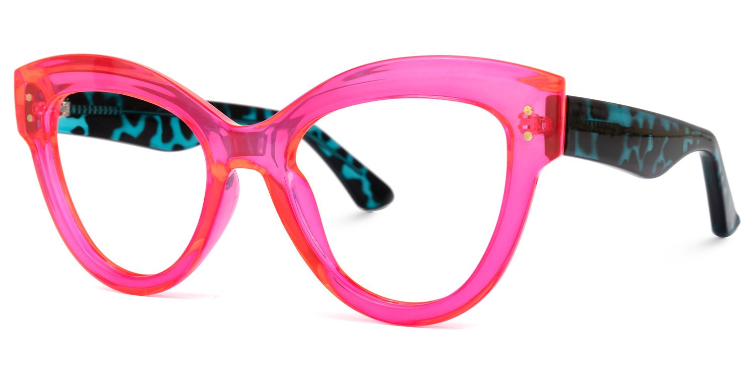 Samson - Cat Eye Bright/Pink Eyeglasses | Vooglam Front View