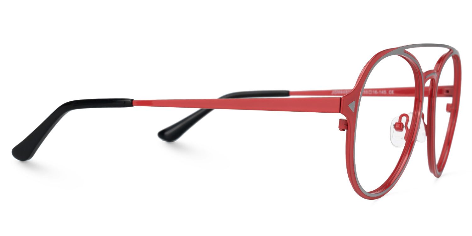 Ellasyn - Aviator Red Eyeglasses | Vooglam 4