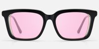 Chaparral - Red Tint Rectangle Black Sunglasses | Vooglam Angle View
