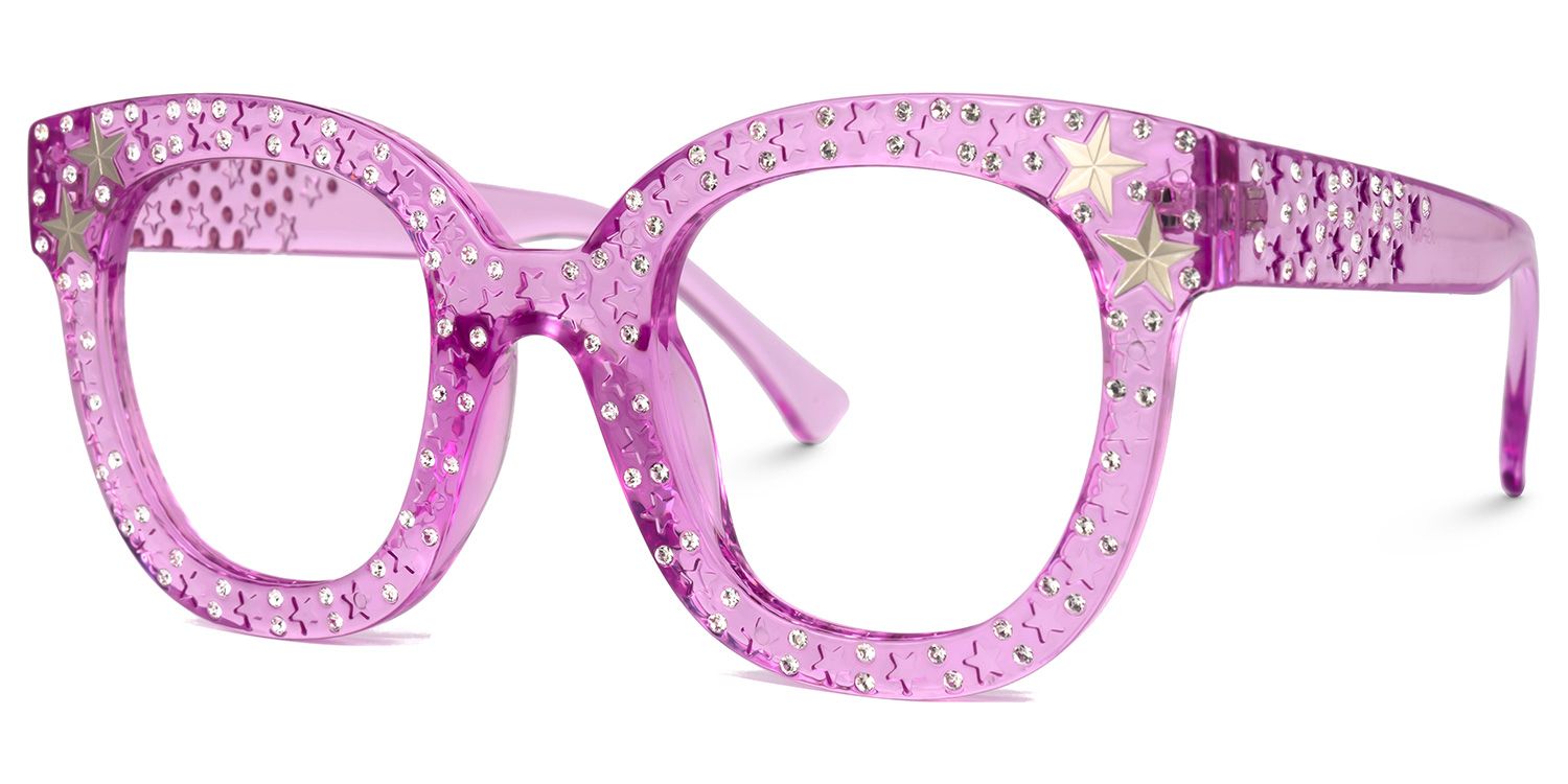 Candice - Square Purple Eyeglasses | Vooglam Front View