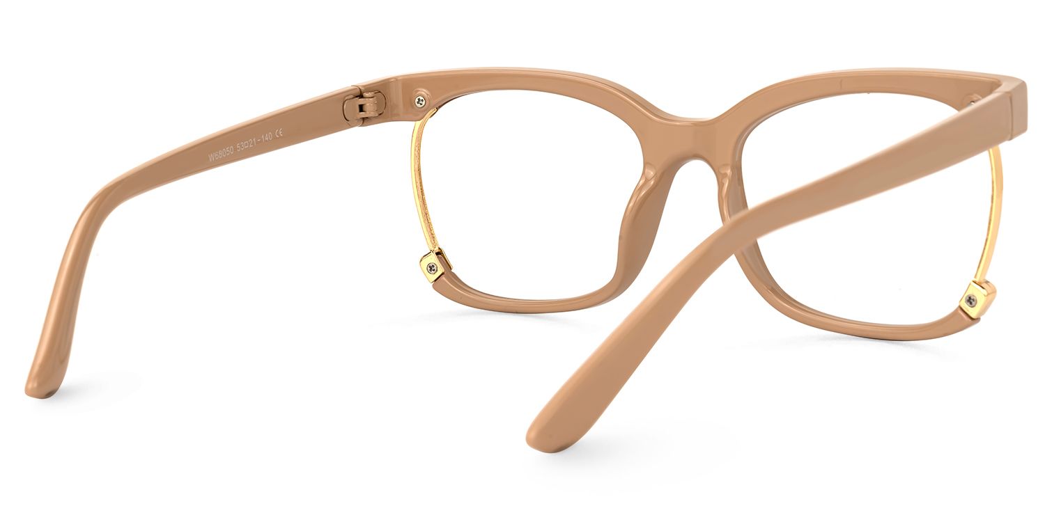Adjoa - Rectangle Brown Eyeglasses | Vooglam Side View