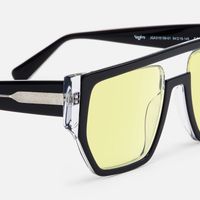 Inerney - Geometric Yellow Tinted Glasses | Vooglam Design Details