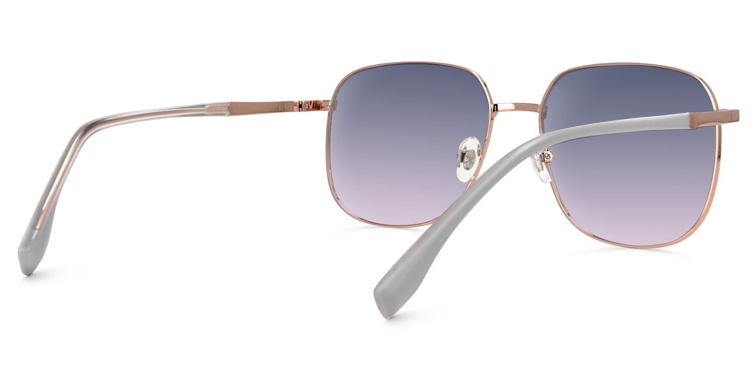 Eiichi - Square Gold Prescription Sunglasses by Vooglam - Side View