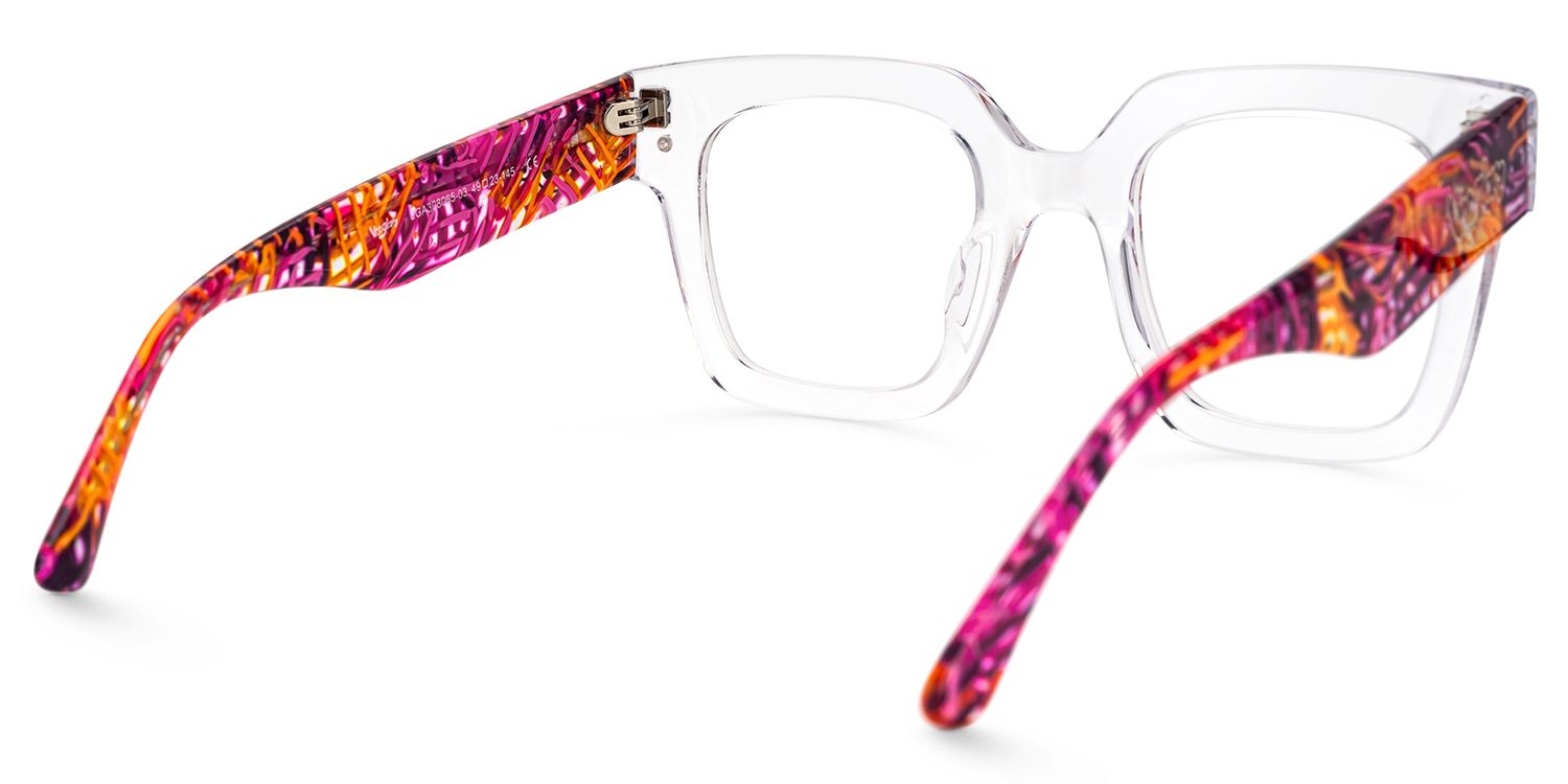 Najwa - Square Crystal Eyeglasses | Vooglam Side View