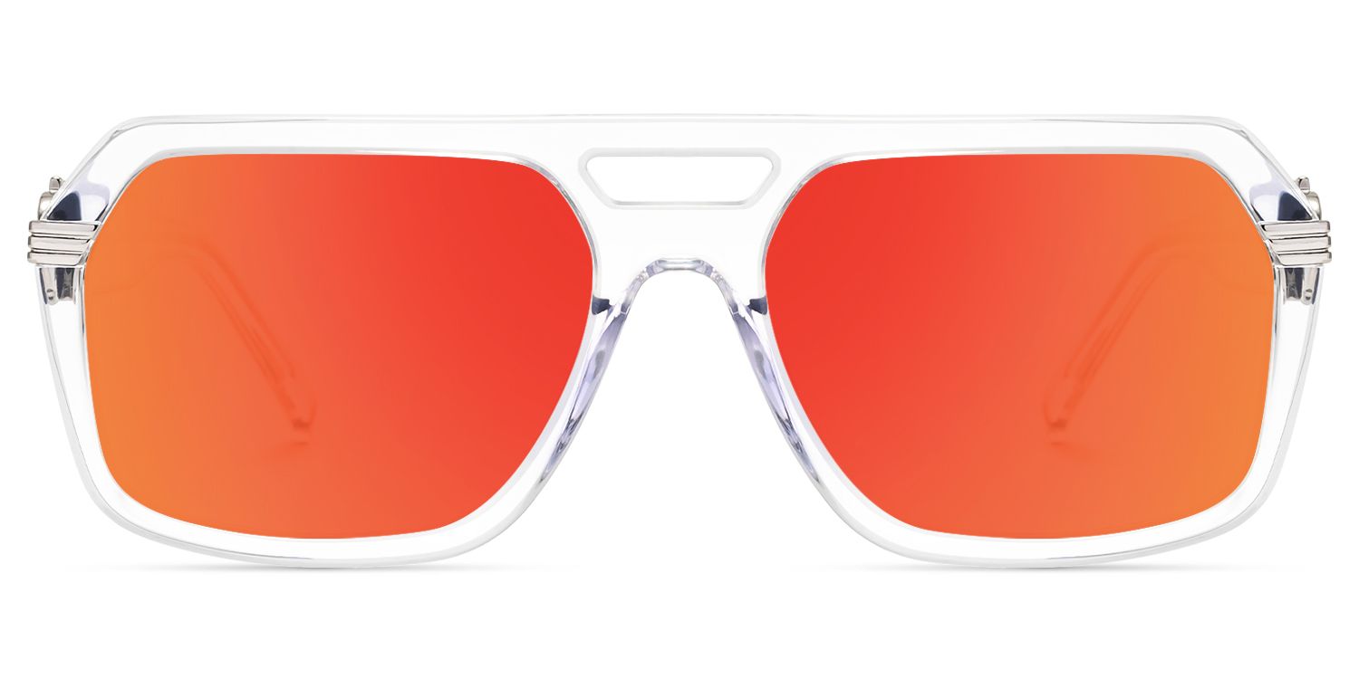 Frame Size of Maverick - Clear Aviator Mirror Sunglasses | Vooglam