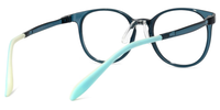 Theodore - Round Blue Kids Eyeglasses | Vooglam Side View