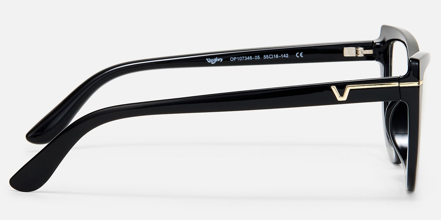 Rhea - Chic Black Glasses with Golden Accents product detail 3