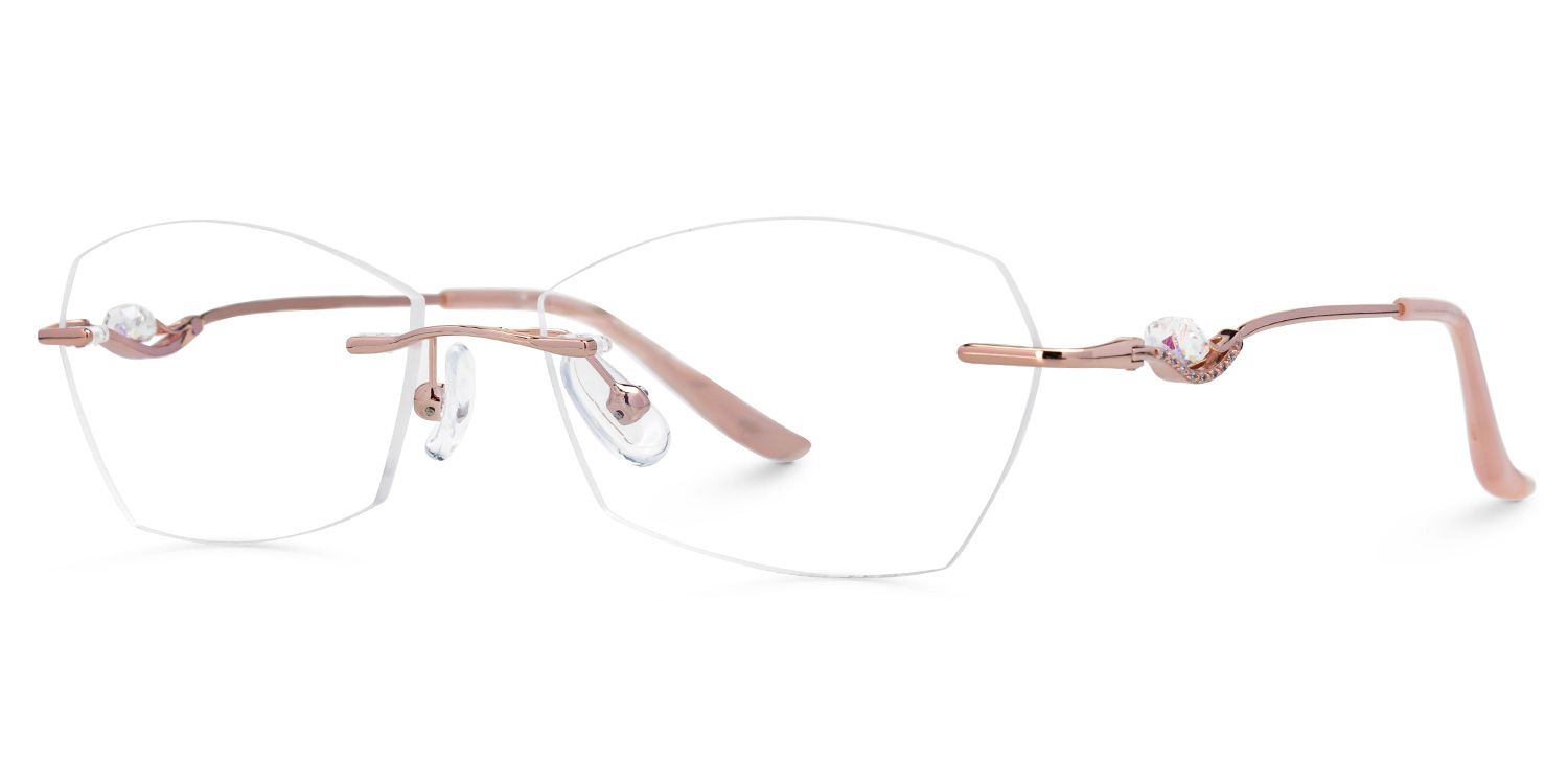 Fabrico - Geometric Gold Eyeglasses by Vooglam - Front View