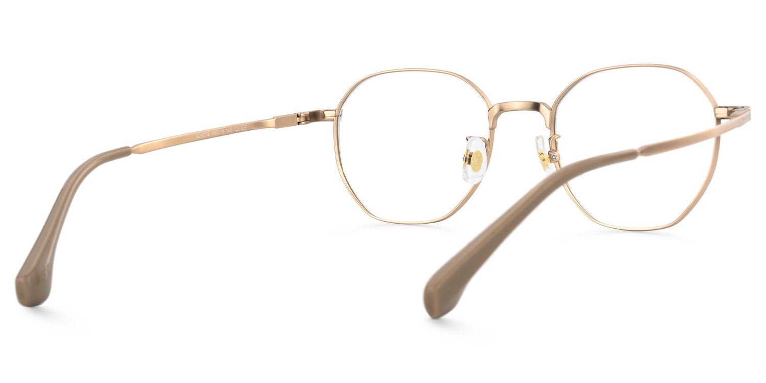Grain - Geometric Gold Eyeglasses | Vooglam Side View