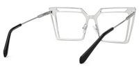 Fidelity - Square Black/Silver Eyeglasses | Vooglam Side View