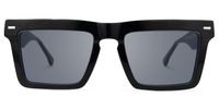 Kenty - Thick Frames Eclectic Black Sunglasses | Vooglam Angle View
