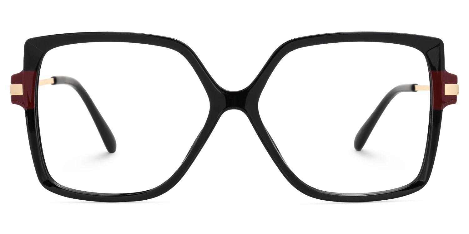 Faisal - Square Black Eyeglasses | Vooglam Angle View