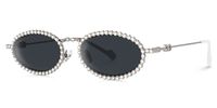 Eliada - Oval Grey Sunglasses | Vooglam Front View