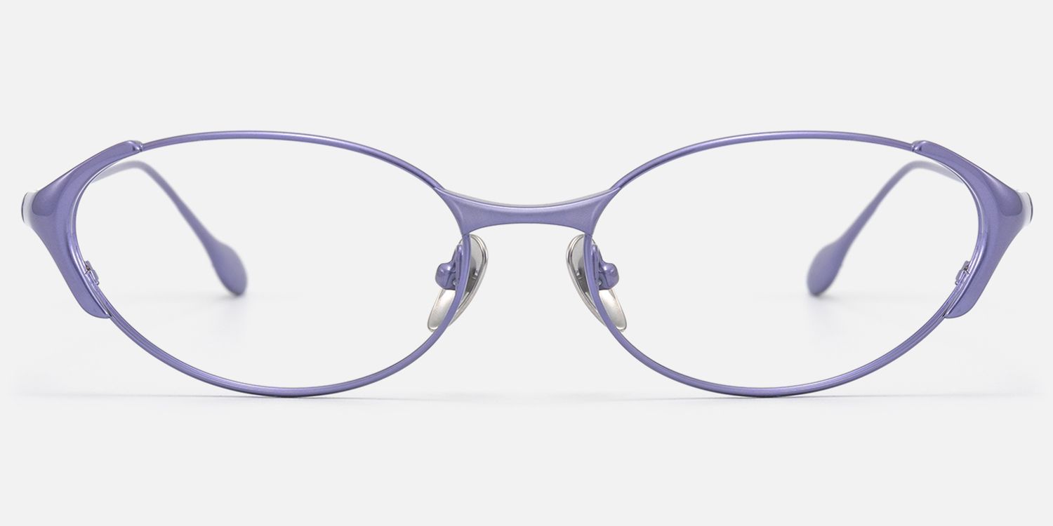 Ebisu - Purple Metal Rimmed Oval Glasses | Vooglam Angle View