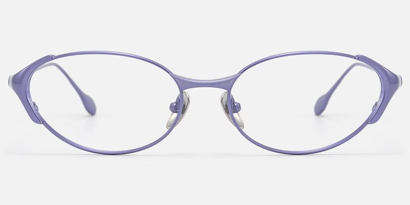 Ebisu - Purple Metal Rimmed Oval Glasses | Vooglam