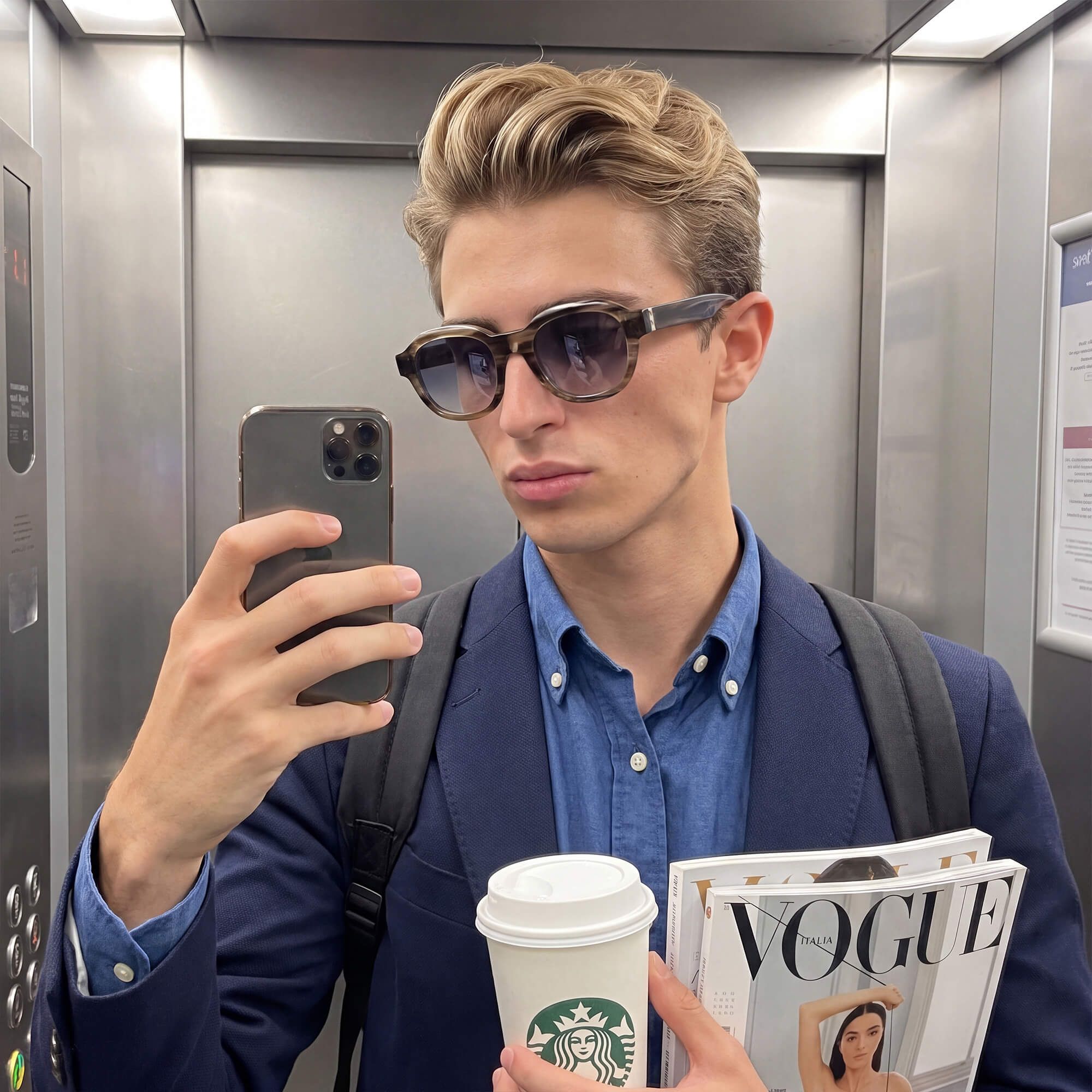 Vooglam Street Style in Real Life: Eerie - Clear Blue Gray Tinted Oversized Shades by Vooglam