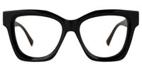 Clara - Square Brown Eyeglasses | Vooglam Angle View