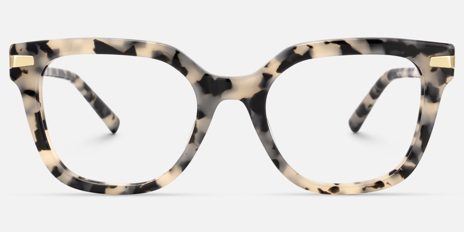Natala - Rectangle Tortoise Eyeglasses by Vooglam - Angle View