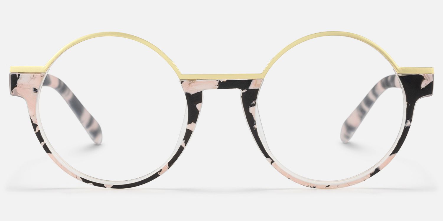 Latina - Round Floral Eyeglasses | Vooglam Angle View