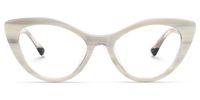 Naira - Cat Eye White Eyeglasses | Vooglam Angle View