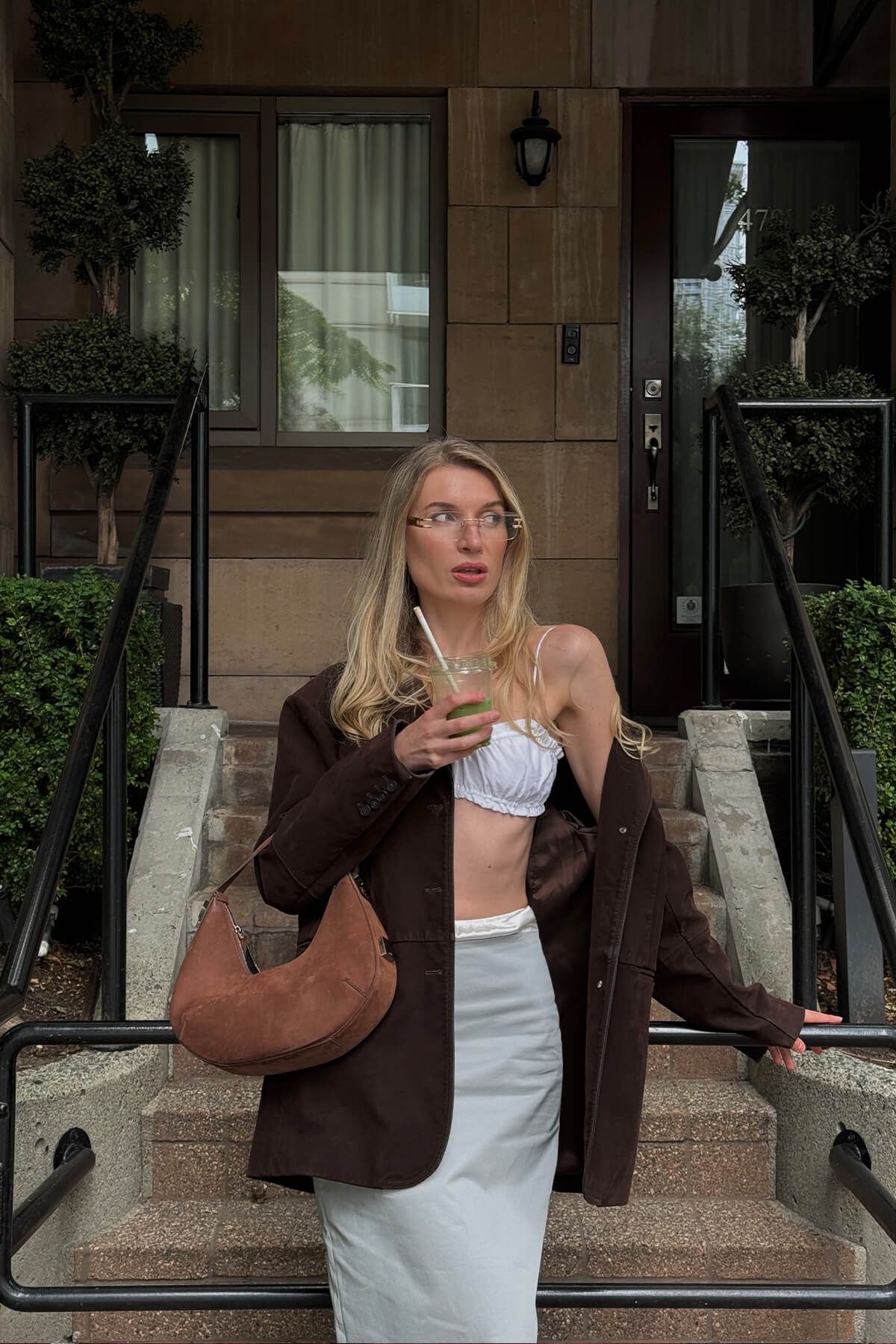 Vooglam Street Style in Real Life: @nogreatshakes wearing Aurum - Black Silver Rimless Rectangle Glasses by Vooglam
