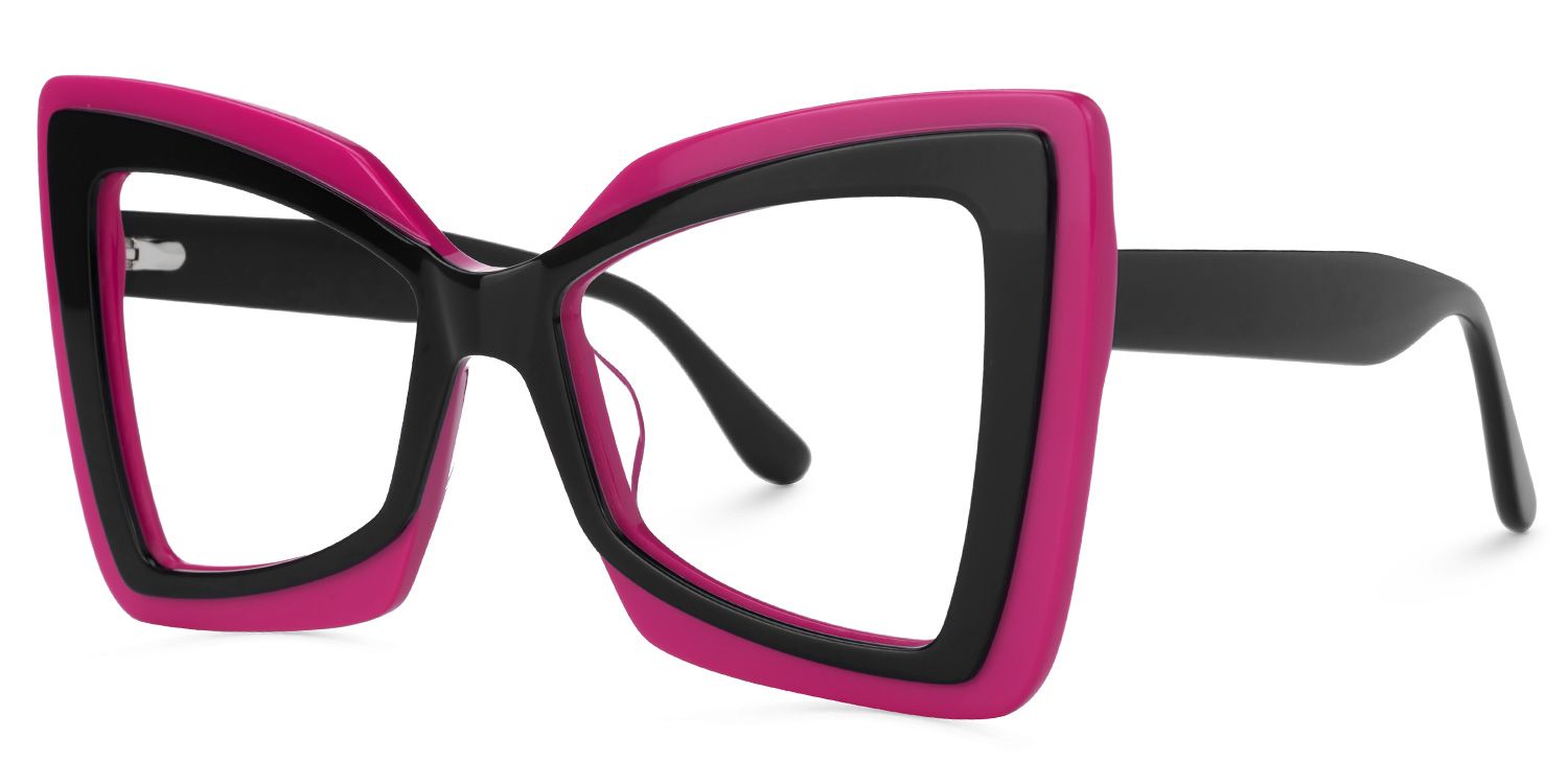Elpi - Butterfly Purple/Black Eyeglasses | Vooglam Front View