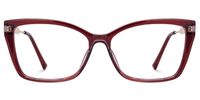 Idonea - Butterfly Red Eyeglasses | Vooglam Angle View