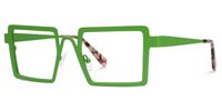 Cairbre - Rectangle Green Eyeglasses | Vooglam Front View