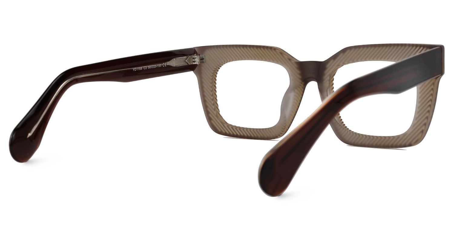 Delgado - Rectangle Brown Eyeglasses by Vooglam - Side View
