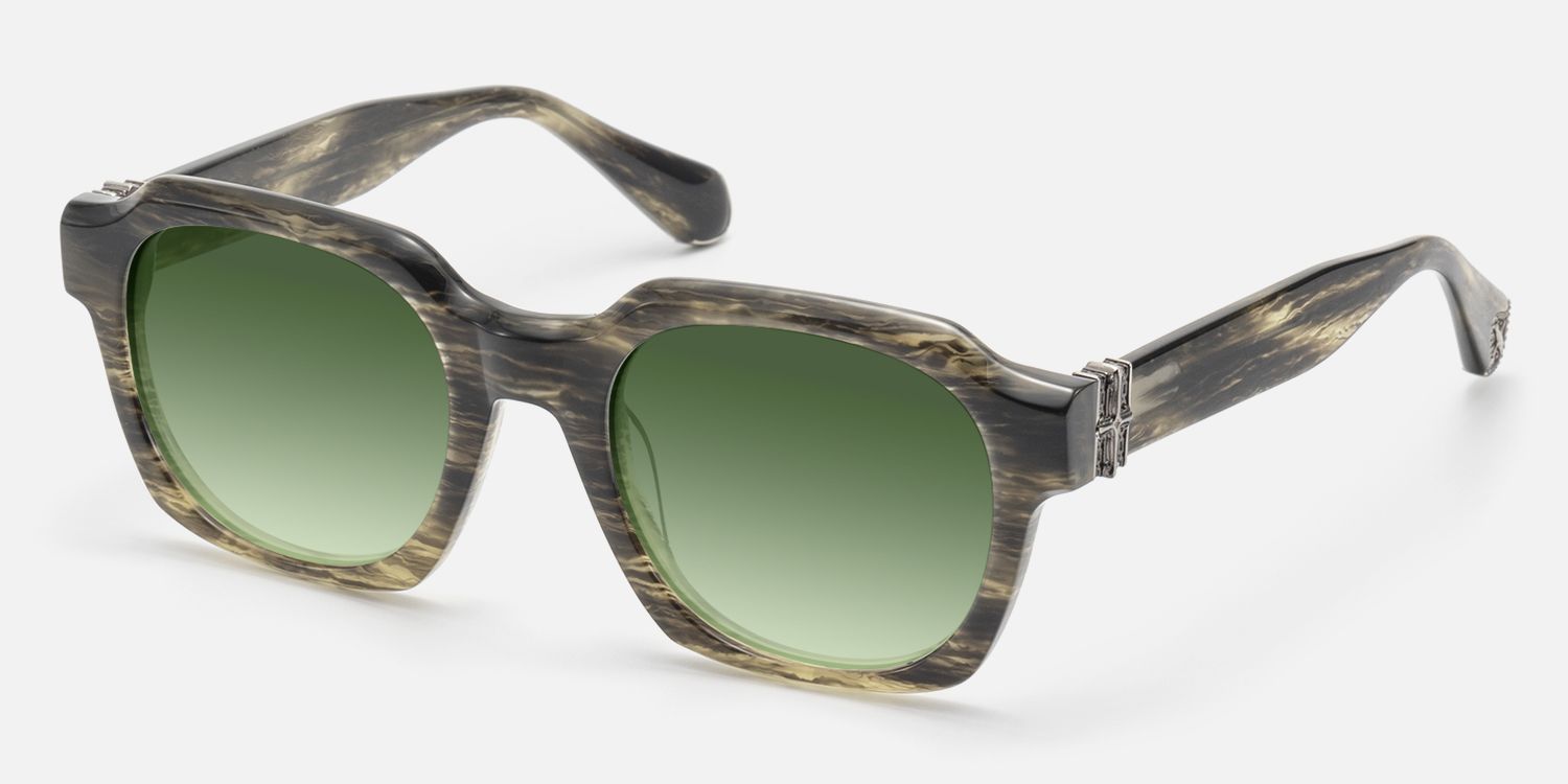 Vernon - Brown Horn Blue Gradient Green Shades | Vooglam Front View