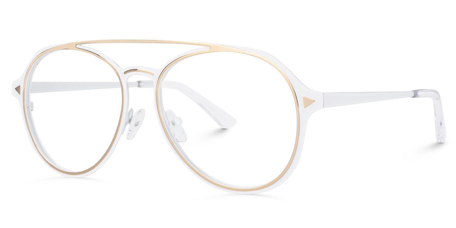 Ellasyn - Aviator Yellow Eyeglasses | Vooglam Front View