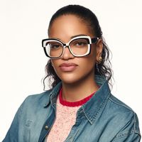 Mabon - Butterfly Black/White Eyeglasses | Vooglam On Model 1