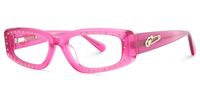 Quentin - Rectangle Pink Eyeglasses | Vooglam Front View