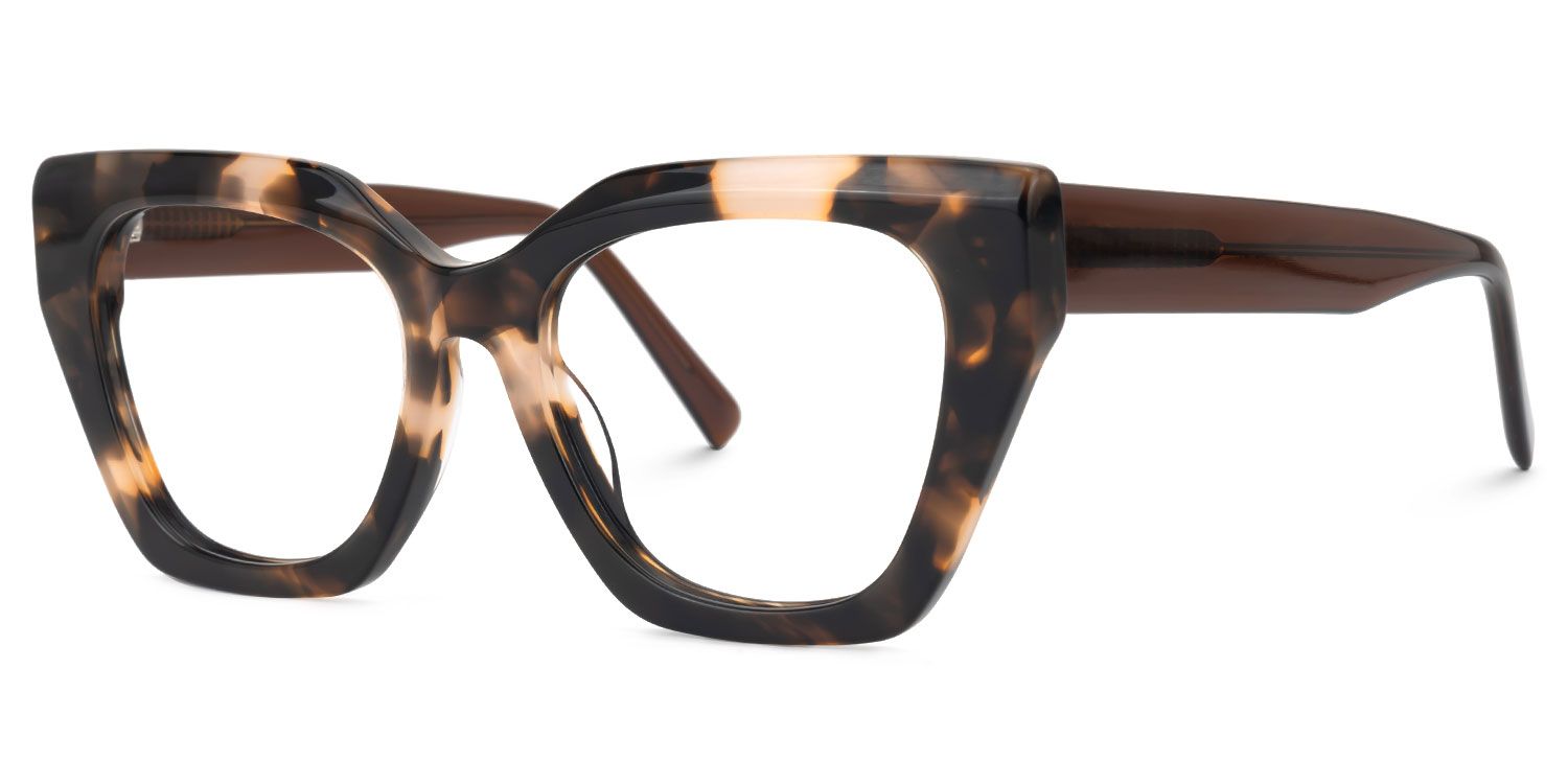 Elisheba - Cat Eye Tortoise Eyeglasses by Vooglam - Front View